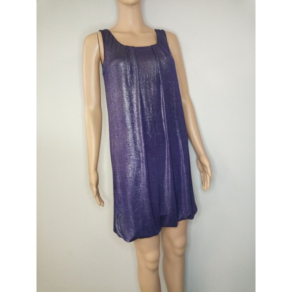 Xhilaration Junior's Purple Silver Bubble Skirt Mini Dress Size Small